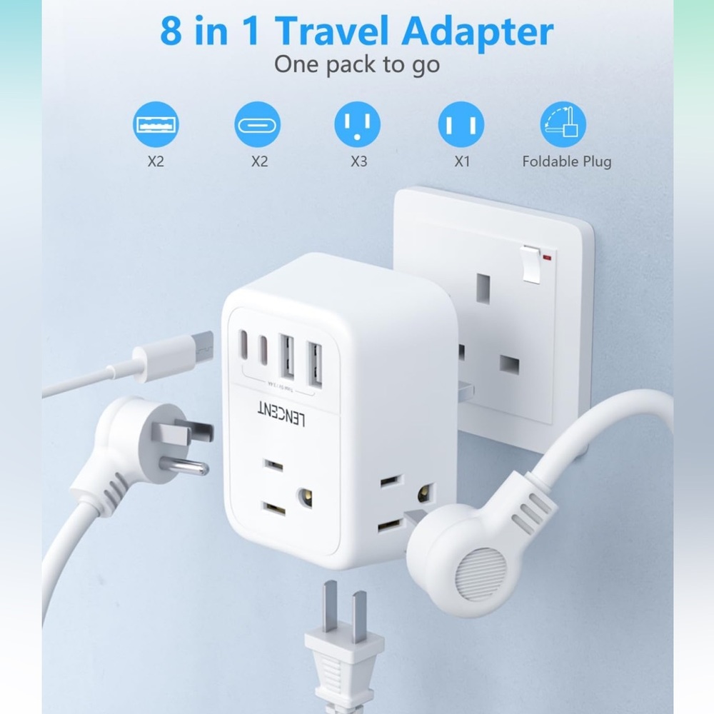 2 Pack Travel Plug Adapter G - Picture 3 of 3